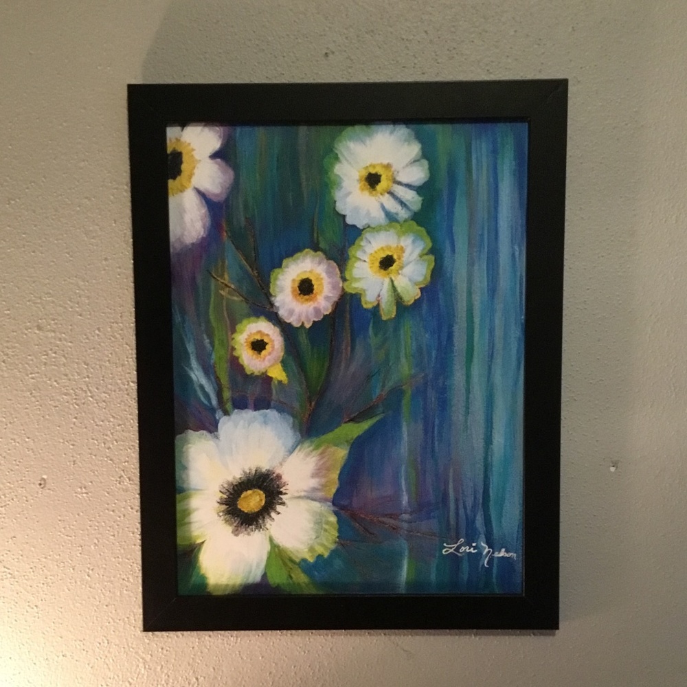 NEW, ABSTRACT FLOWERS PRINT FROM ORIGINAL ACRYLIC PAINTING.
